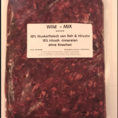 Wild - Mix  85% Muskelfleisch & 15% Innereien (ohne Knochen)