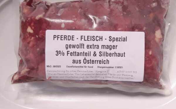 MAGER - Pferdefleisch - Gewolft / ca. 3% Fettanteil/ 500g  extra Mager – Bild 3